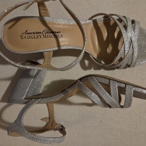 Jewel Badgley Mischka Glittering Silver Heels